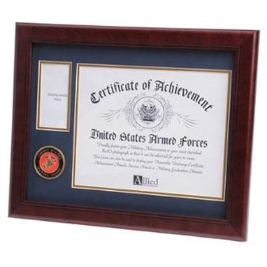 Custom Made U.S. Marine Corps Medallion Certificate And Medal Frame