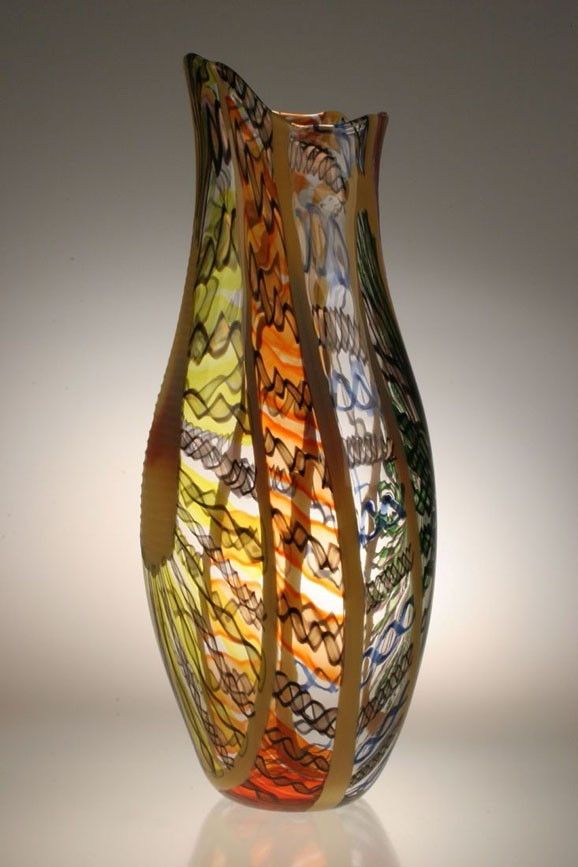 Hand Crafted Murano Art Glass Vase By Gianluca Vidal by Joseph Wright ...