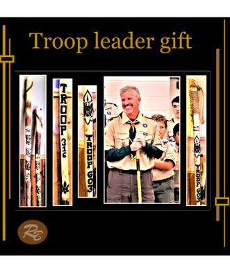 Custom Made Hiking Stick, Troop Leader Gift, Retirement Gift, Scout Leader, Troop Master