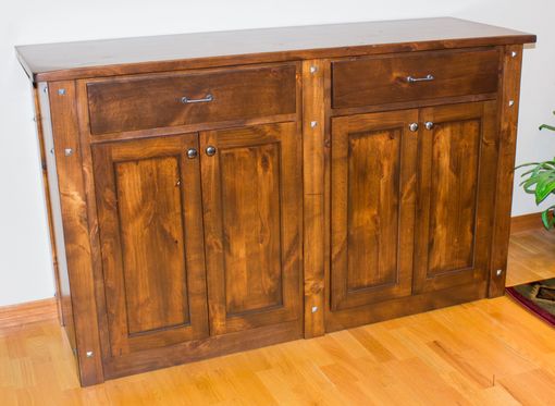 Custom Made Rustic Alder Custom Buffet Table