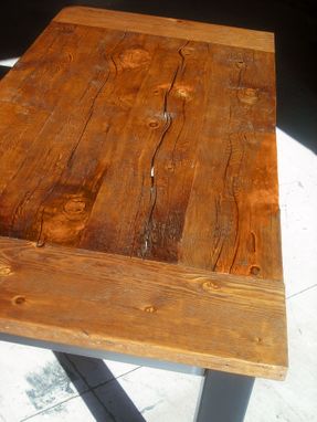 Custom Made Salvaged Fir Farm Table With Metal Legs