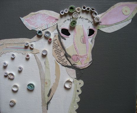 Custom Made Lamb Collage In Whites Limited Edition Print