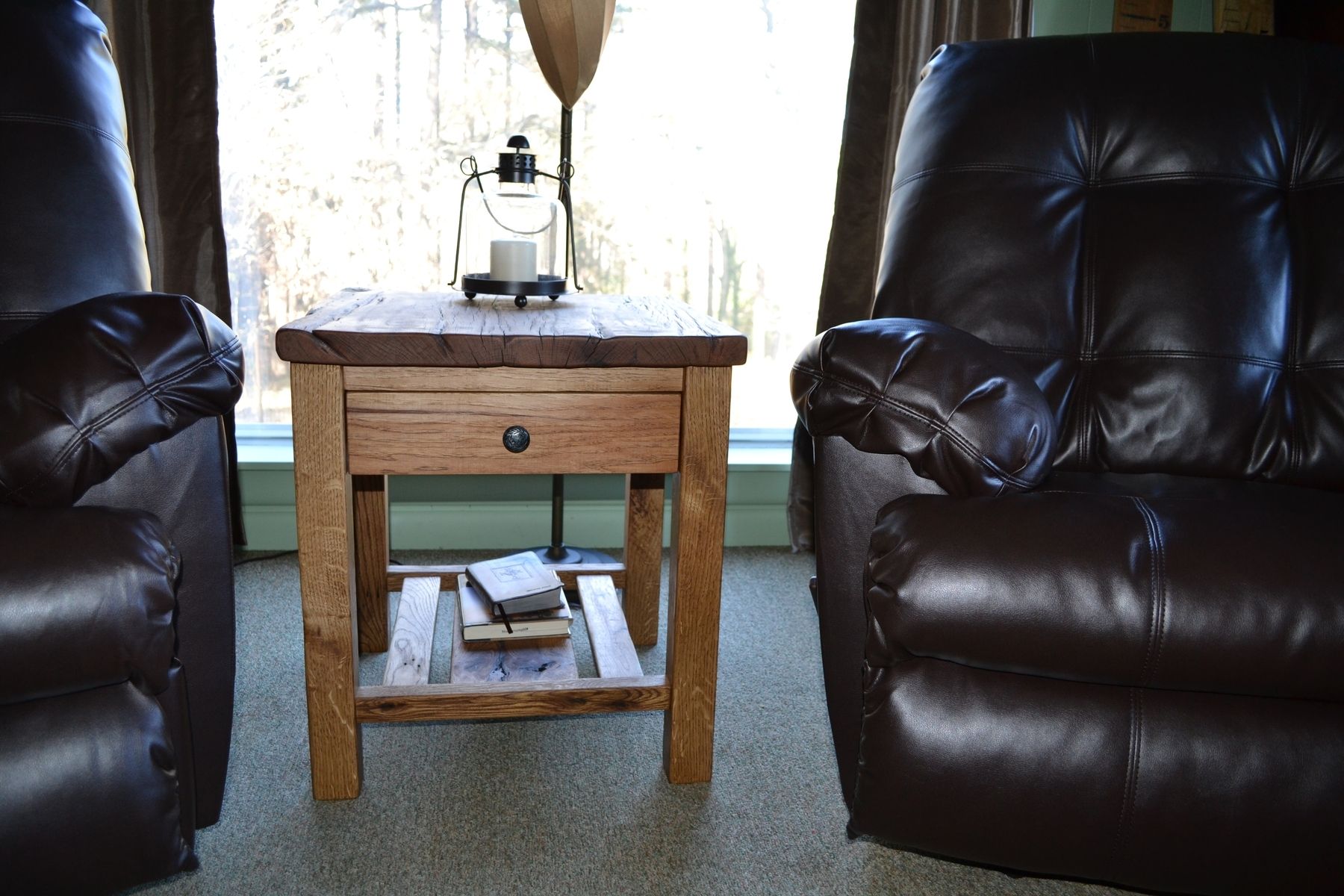 Hand Crafted Reclaimed Barnwood Side Table by Feicht & Co
