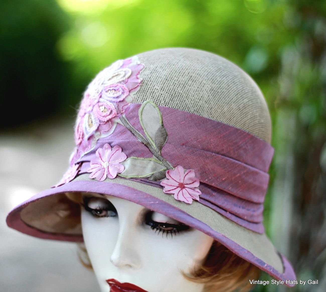 Custom Made Pretty Pink Roaring Twenties Vintage Style Cloche Summer ...