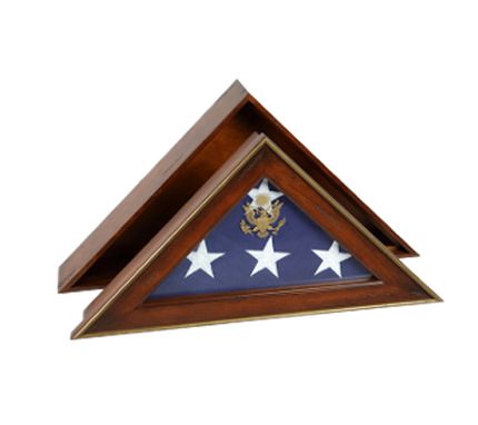 Custom Made Five Star General Flag Case, Burial Flag Display Case