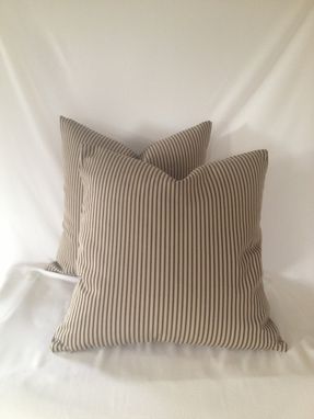Custom Made Tan And Brown Striped Pillow Cover