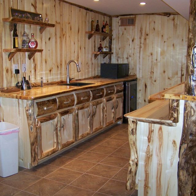 Hand Crafted Custom Refinished Basement With Log Bar Stools And Hand Crafted Custom Refinished Basement With Log Bar Stools And Wood Work By Ireland S Custommade Com
