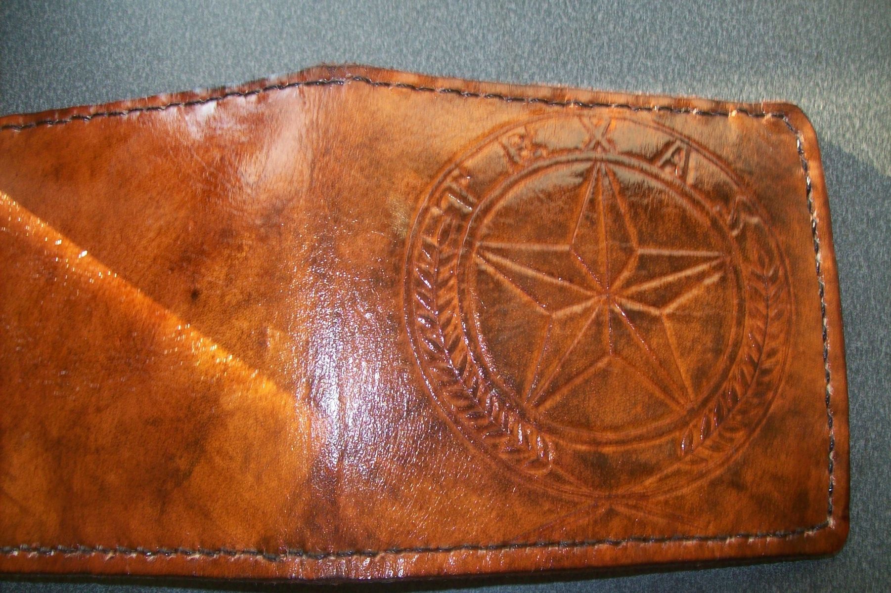 Hand Painted and Tooled Leather Wallet