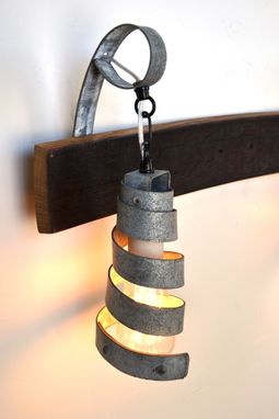 Custom Made Barrel Ring Vanity Light - Elan - Made From Retired California Wine Barrel Rings