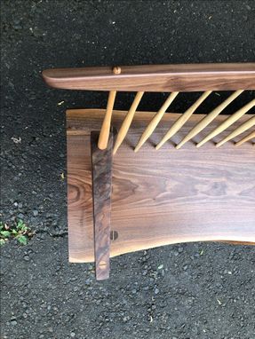 Custom Made Nakashima Style Walnut Conoid Bench