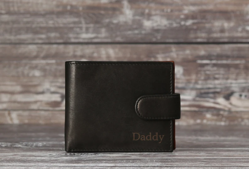 Custom Made Personalised Men's Wallet, Genuine Soft Black & Brown Leather Wallet