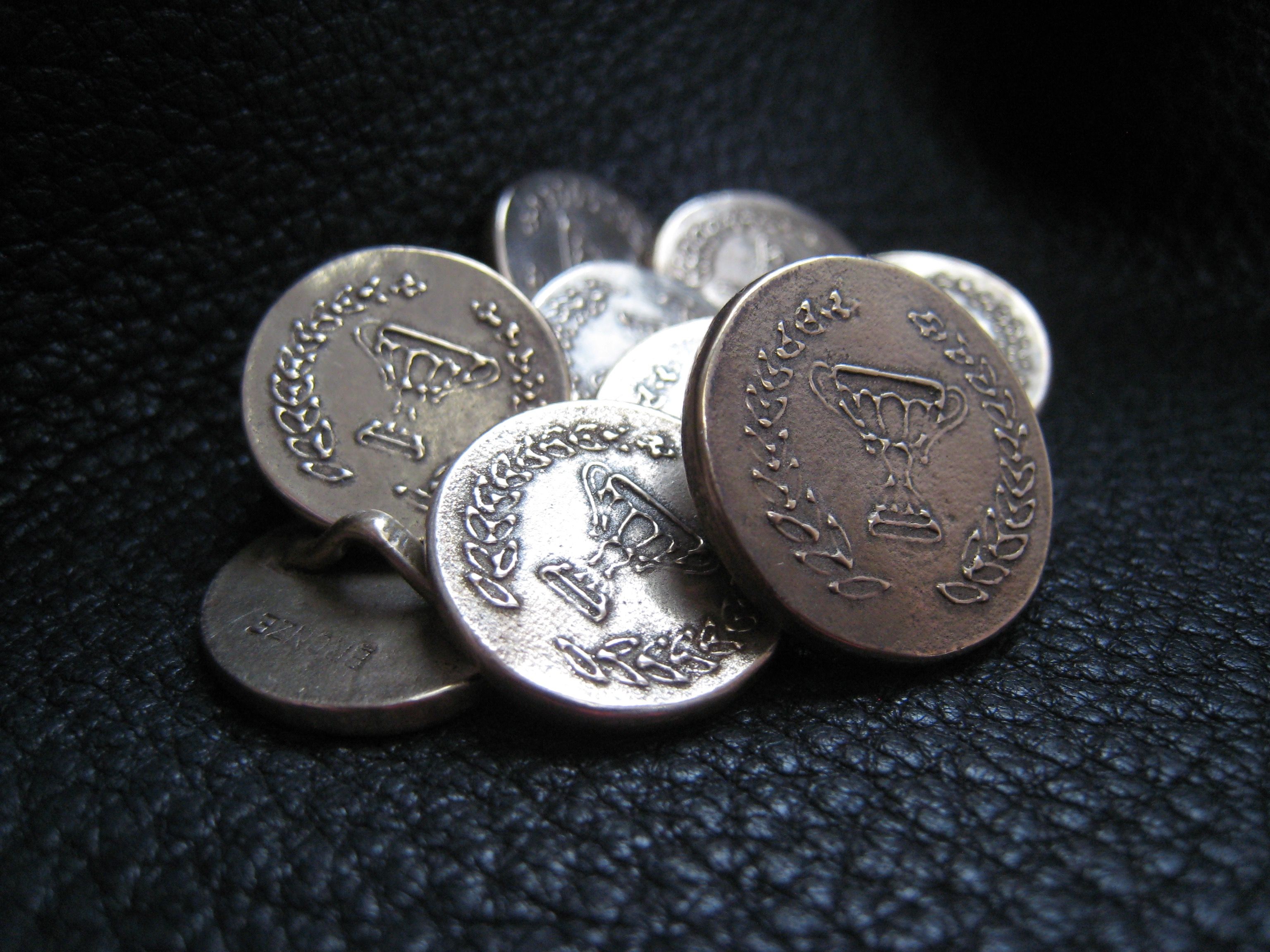 Handmade Custom Bronze Blazer Buttons In Solid Bronze With Custom