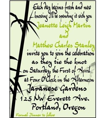 Custom Made Beautiful Bamboo Graphic Wedding Invitation Set- Custom Design