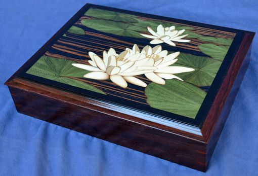 Custom Made Lotus And Water Lilies Jewelry Box