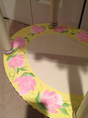 Custom Made Hand Painted Oval Harlequin Pastel Table