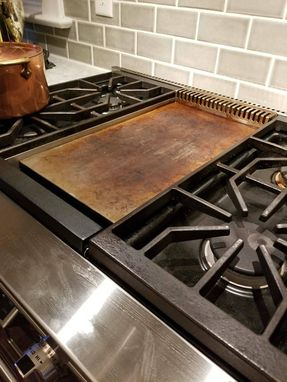 Hand Made Griddle Cover And Cutting Board In Edge Grain Black