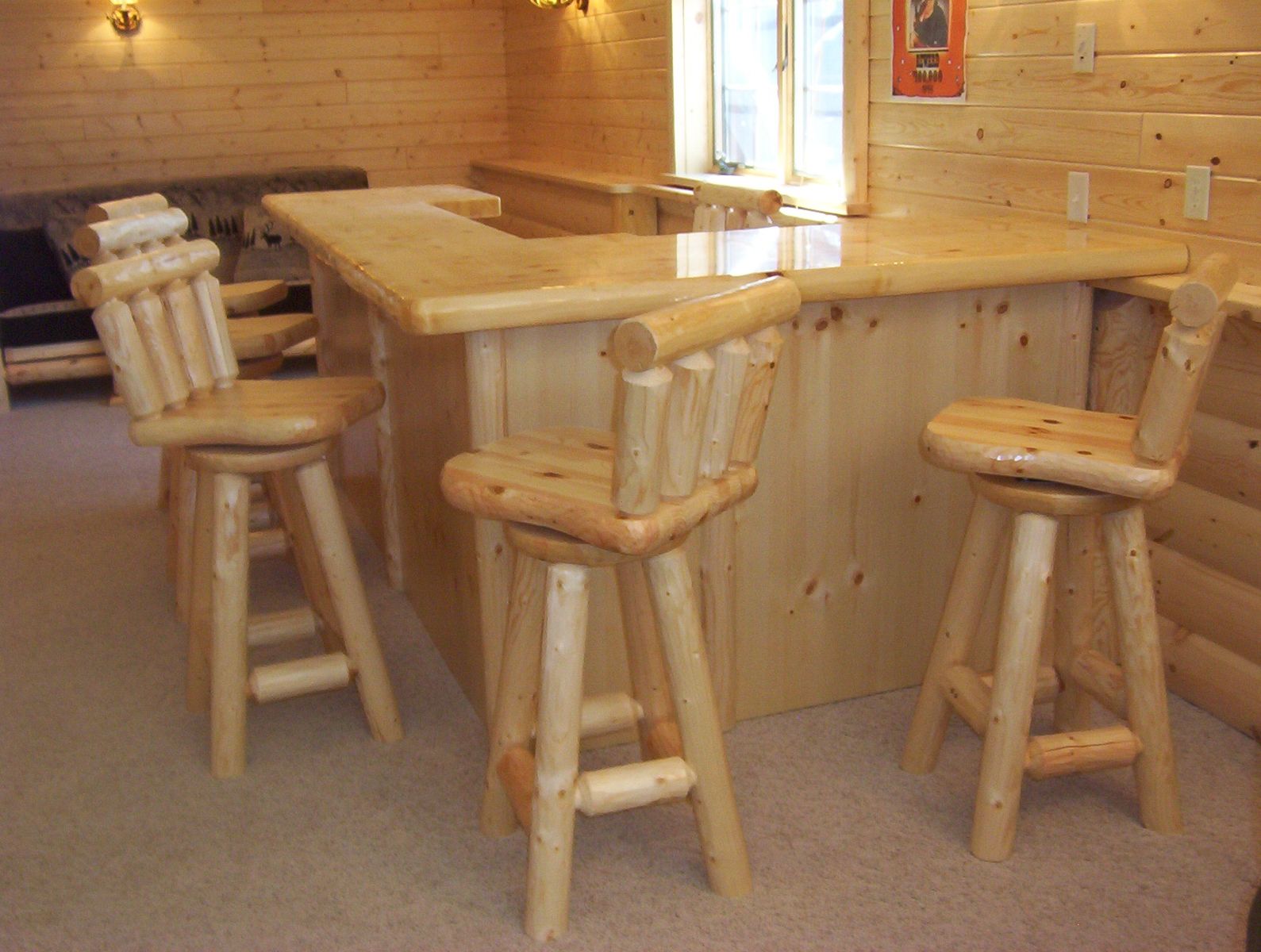 Custom Log Bars And Barstools By Viking Log Furniture CustomMadecom