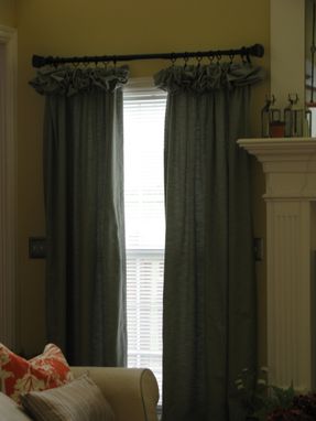 Custom Made Rouche-top drapery panels for living room