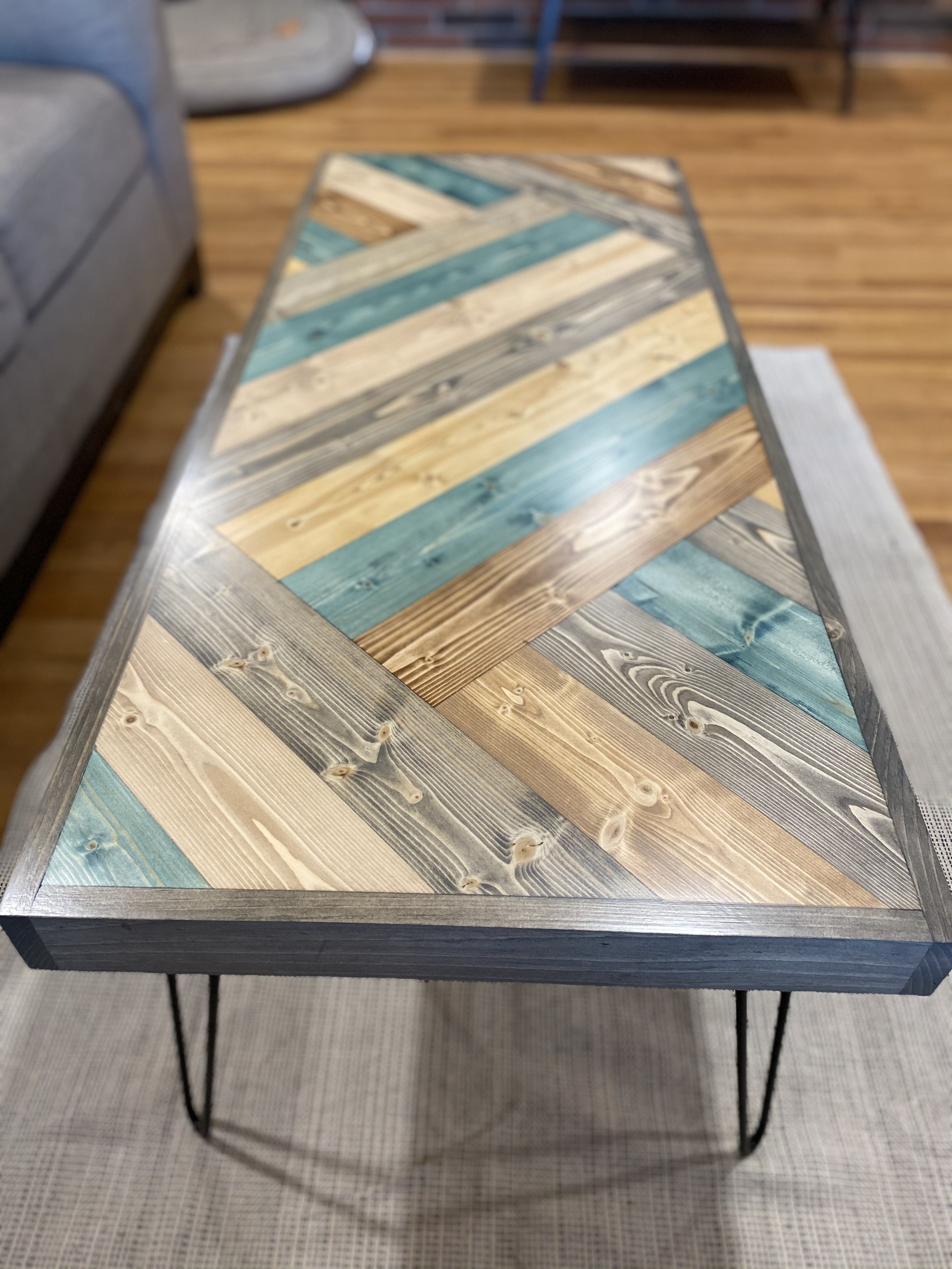 Buy Custom The Teal Moss Coffee Table, made to order from Element Wood