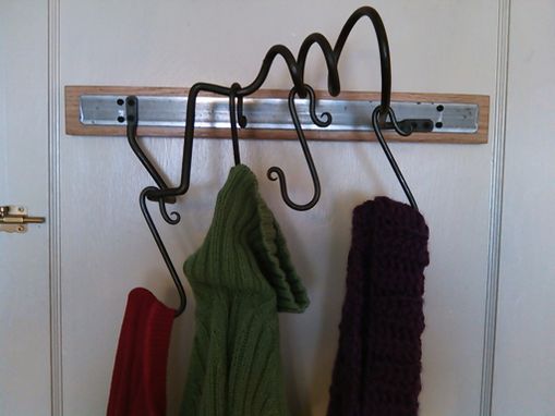 Custom Made Hardwood And Iron Wall Rack