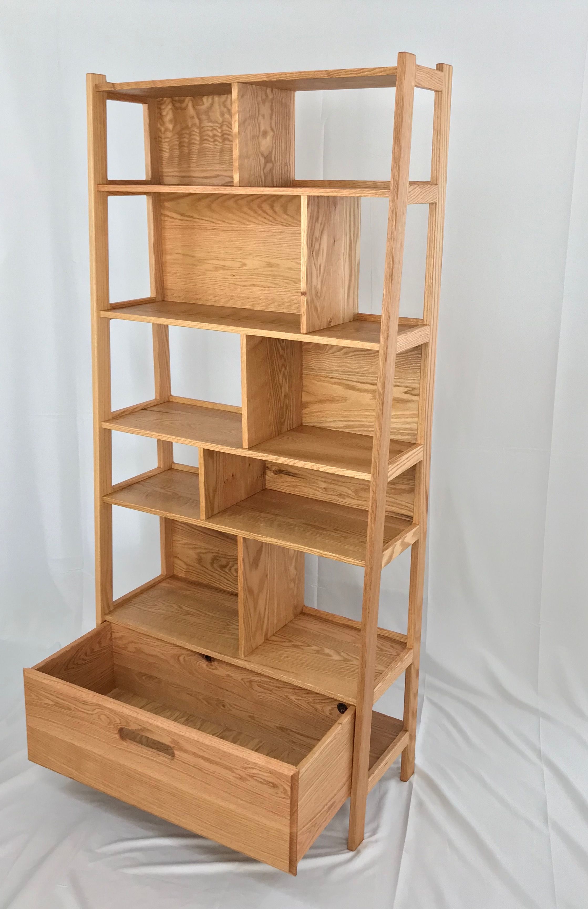 Custom Made Mid Century Modern Solid Wood Bookcase by ...