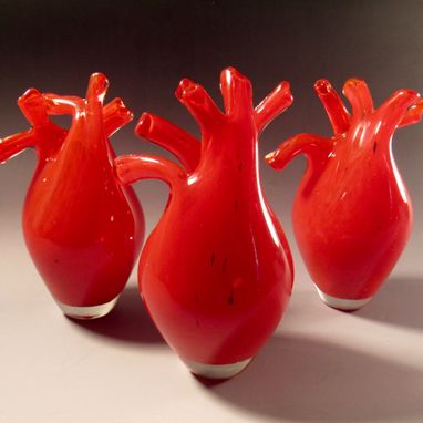 Custom Made Blown Glass Anatomical Hearts