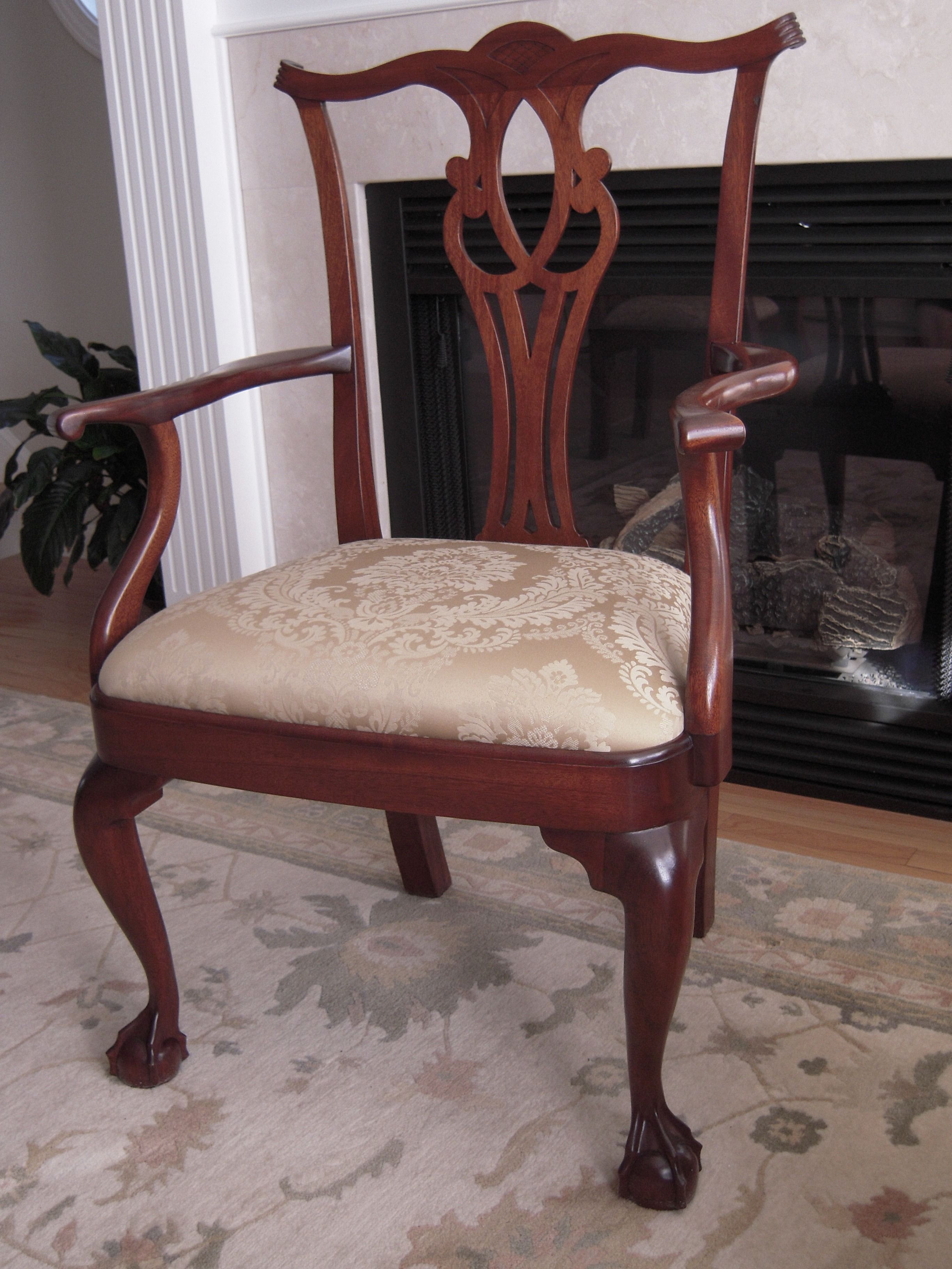 Buy Hand Made Side And Arm Chair, Chippendale, Townsend Style, Mahogany