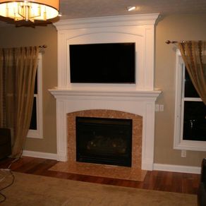 Handmade Solid Wood Built In Tv Wall Unit, Fireplace And Bookcase 