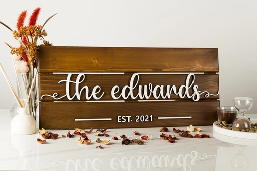 Custom Made Custom Wood Sign  Personalized Family Name Sign