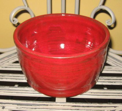 Custom Made Stoneware Baking Crock Perfect For Breads, Cakes In Deep Brilliant Red