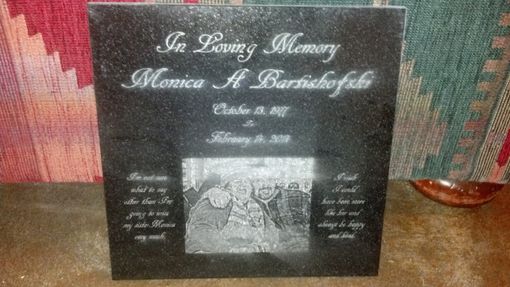 Custom Made 12" Laser Engraved Granite Tiles , Photo Engraving, Memorials, Anniversaries, Awards', Gifts