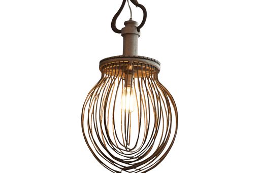 Custom Made Vintage Whisk Pendant Light