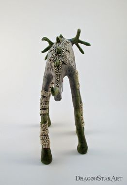 Custom Made Tall Green Dragon Beast Sculpture