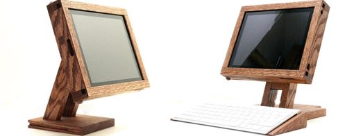 Custom Made Woodwarmth Pos Stand With Keyboard Attachment