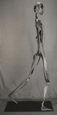 Custom Made Walking Man Metal Human Figure Sculpture