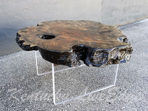 Custom Made Contemporary Coffee Table- Modern Coffee Table- Lucite- Acrylic- Floating Round Coffee Table