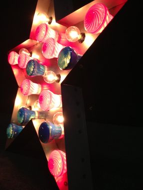Custom Made Star Light Fixture Metal Sign With Carnival Lighting