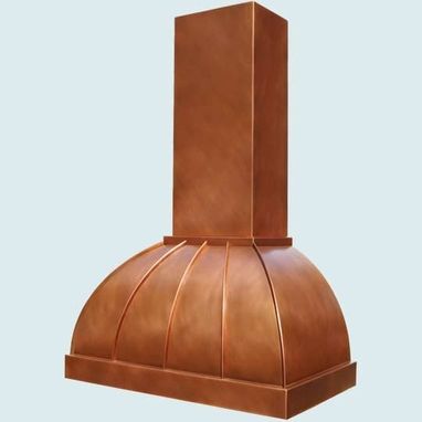 Custom Made Copper Range Hood With Stack & Standing Seams