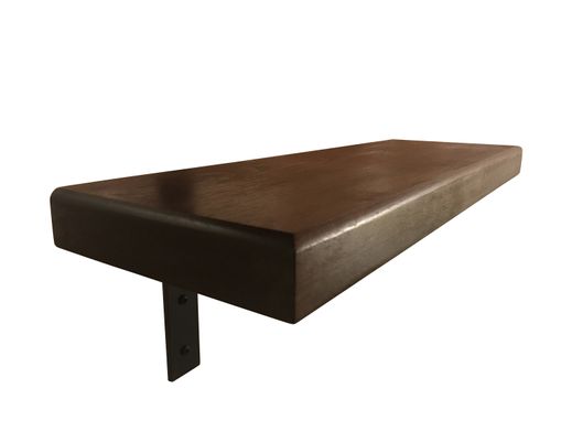 Hand Crafted Walnut Wood Shelf Archer With Walnut Wood Shelf Archer With Black Matte Finish Metal L Brackets