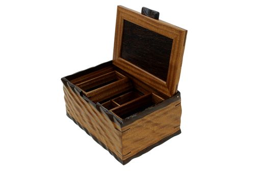 Custom Made Sculpted Men's Valet & Watch Box | Solid Sapele And Wenge