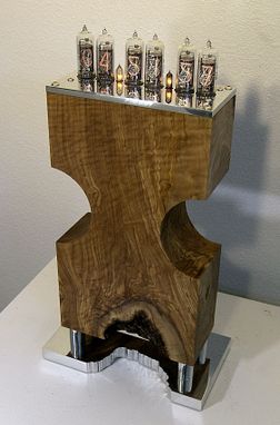 Custom Made "Olive Wood" Nixie Tube Clock