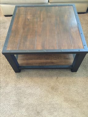 Custom Made Coffee Table,Industrial,Wood Table,Living Room,Office