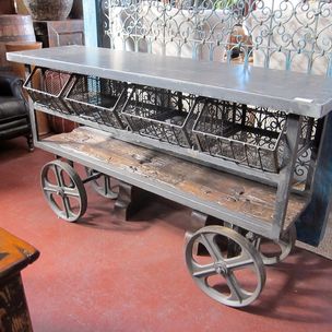 Mark Poirier Design Mix Furniture Los Angeles Ca Iron Trolley Cart Console Table By