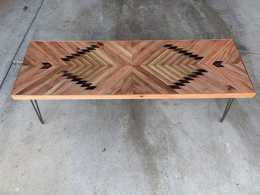 Custom Made Reclaimed Style Redwood Coffee Table - The Archer