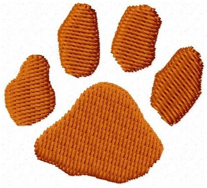 Custom Made Paw Print Embroidery Design