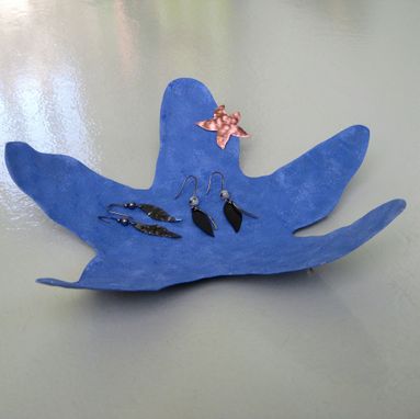 Custom Made Starfish Jewelry Tray Reclaimed Metal Blue