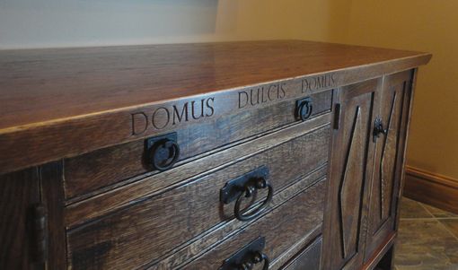 Custom Made Quarter Sawn Oak Credenza With Lettering