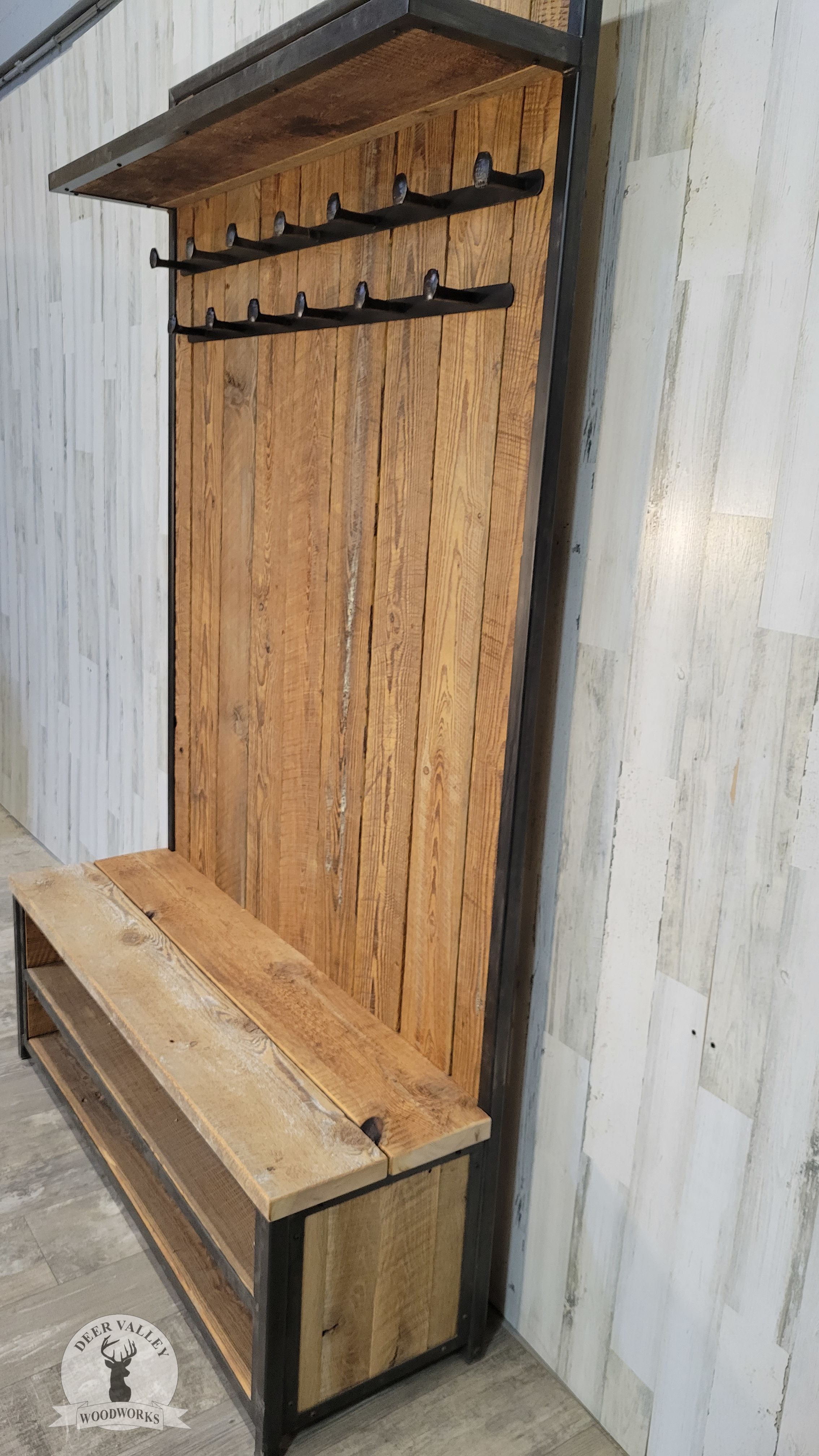 Buy Custom Made Reclaimed Barnwood Hall Tree, Reclaimed Wood Hall Tree