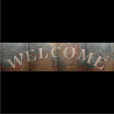 Custom Made Sandblasted Porcelain Tile Welcome Sign