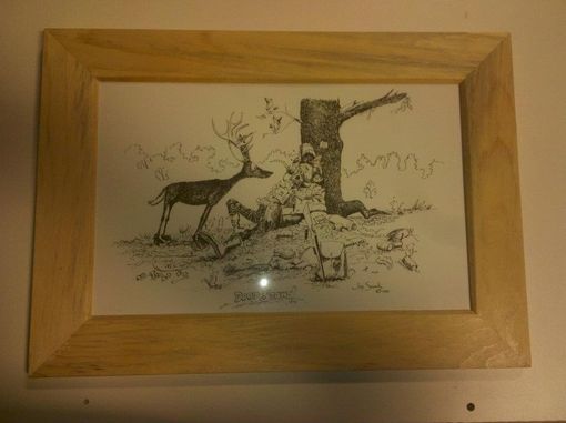Custom Made Blue Stain Pine Picture Frame